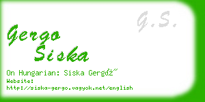 gergo siska business card